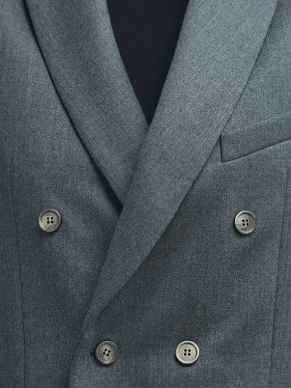 Double Breasted Blazer in Charcoal