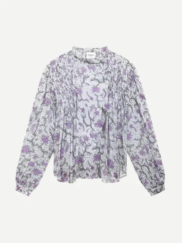 Dubna Top in Ecru/Lilac