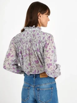 Dubna Top in Ecru/Lilac