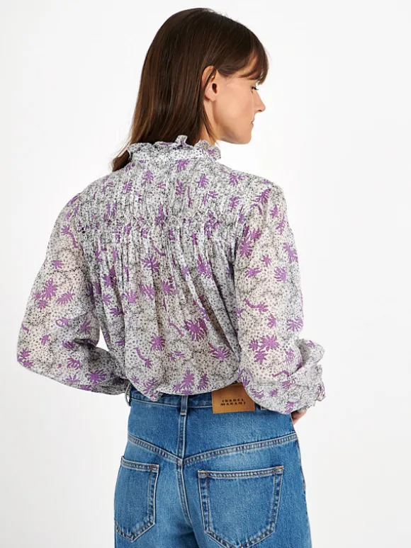 Dubna Top in Ecru/Lilac