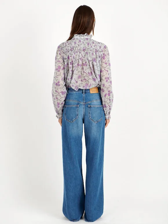 Dubna Top in Ecru/Lilac