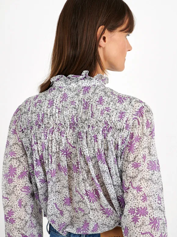 Dubna Top in Ecru/Lilac