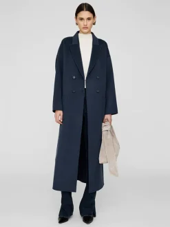Dylan Maxi Coat in Navy