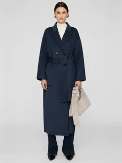 Dylan Maxi Coat in Navy