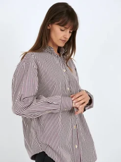 Faby Shirt in Ecru/Burgundy