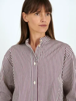Faby Shirt in Ecru/Burgundy