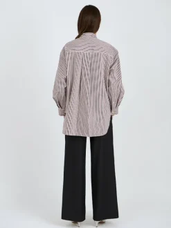Faby Shirt in Ecru/Burgundy