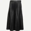 Faux Leather Pleated Skirt in Black