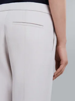 Flared Cavalry Wool Trousers in Snow