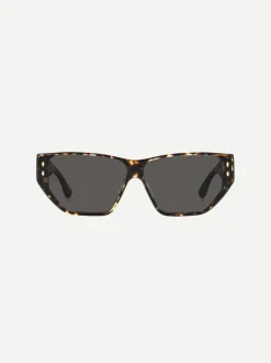 Flat Framed Square Sunglasses in Havana