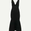 Frame Detail Sleeveless Dress in Black