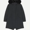 Fur Lined Waterproof Parka in Noir