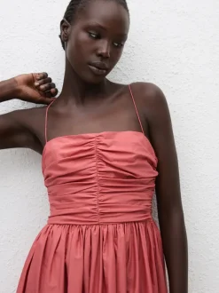 Gathered Bodice Dress in Rose