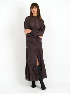 Gihane Skirt in Dark Plum