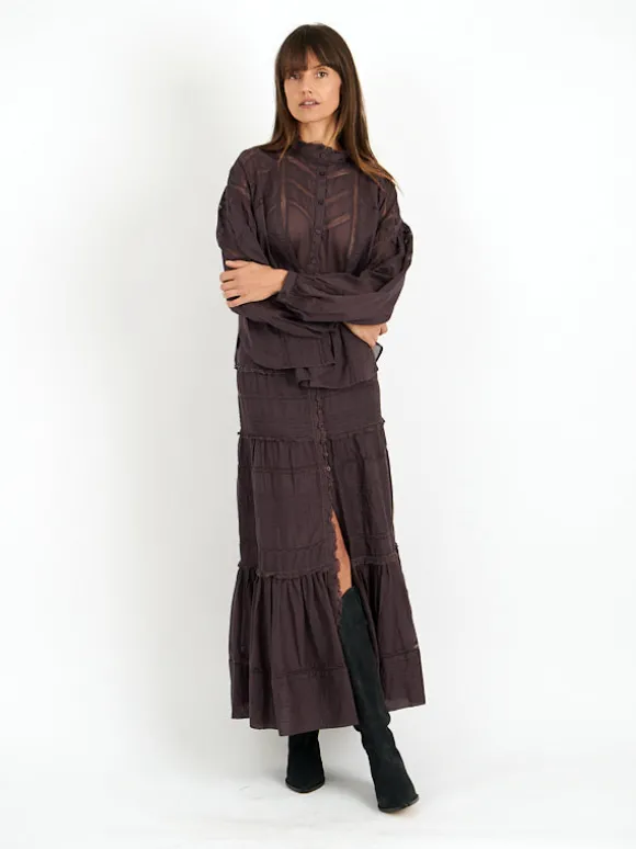 Gihane Skirt in Dark Plum