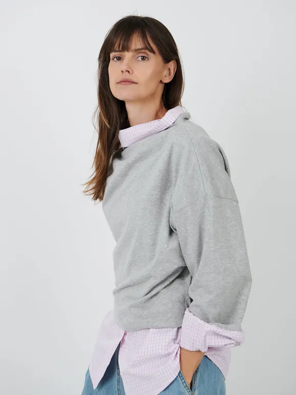 Henies Top in Grey Melange