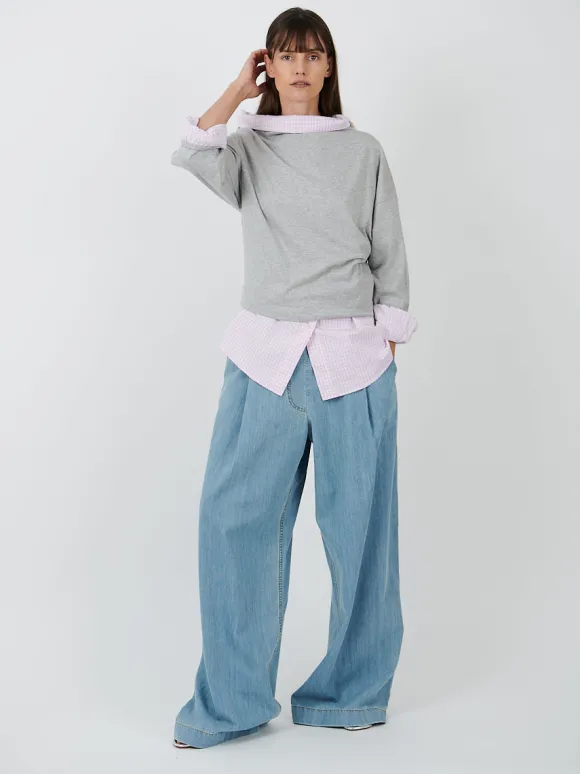 Henies Top in Grey Melange