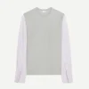 Heos Contrast Sleeves T-Shirt in Grey Melange
