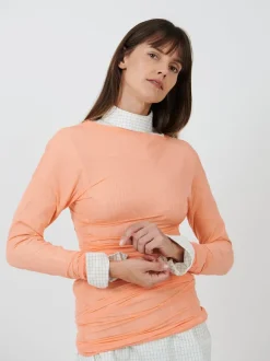 Hoan Sheer Top in Peach