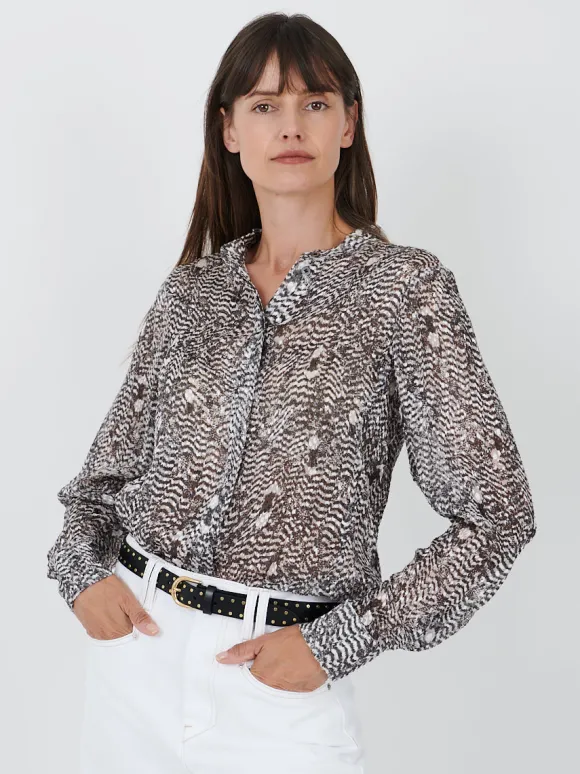 Ilda Shirt in Black/Ecru