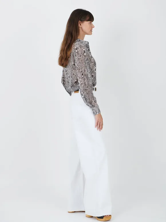Ilda Shirt in Black/Ecru