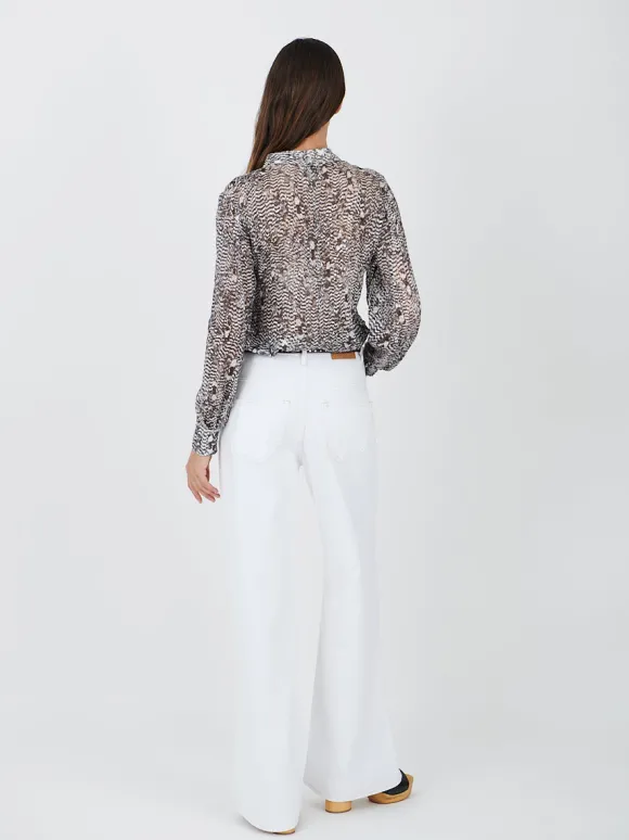 Ilda Shirt in Black/Ecru