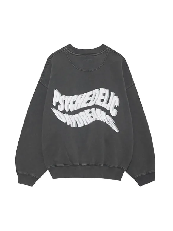 Jaci Sweatshirt Daydreams in Washed Black