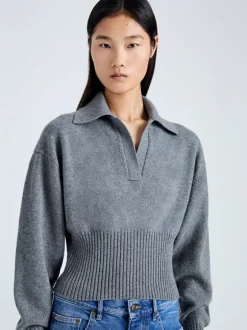 Jeanne Sweater In Grey Melange