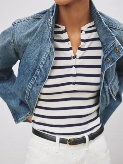 Jordan Henley Tee in Navy Stripe