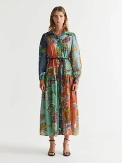 Juno Midi Shirt Dress in Spliced