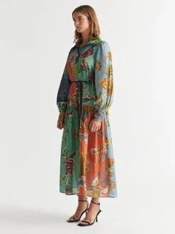 Juno Midi Shirt Dress in Spliced