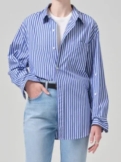 Kayla Shirt in Navy Mesa Stripe