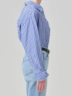 Kayla Shirt in Navy Mesa Stripe