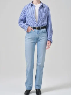 Kayla Shirt in Navy Mesa Stripe