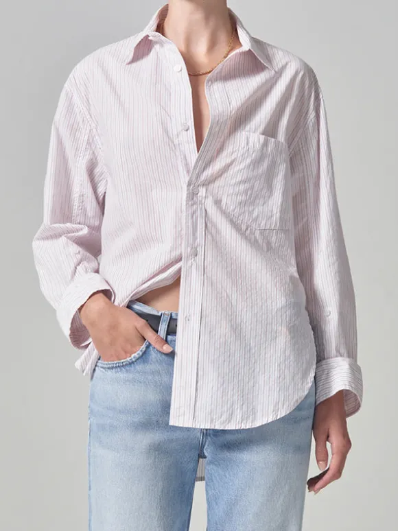 Kayla Shirt in Raspberry Stripe