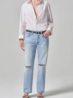 Kayla Shirt in Raspberry Stripe