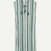 Knossos Caftan in Green Stripe