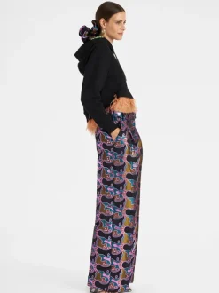 La Comasca Pants in Jacquard Spritz Blue Petrol