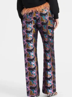 La Comasca Pants in Jacquard Spritz Blue Petrol