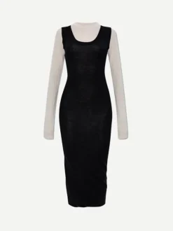 Layered Maxi Dress in Black