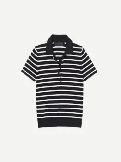 Leanna Polo in Dark Navy/Ivory Stripe