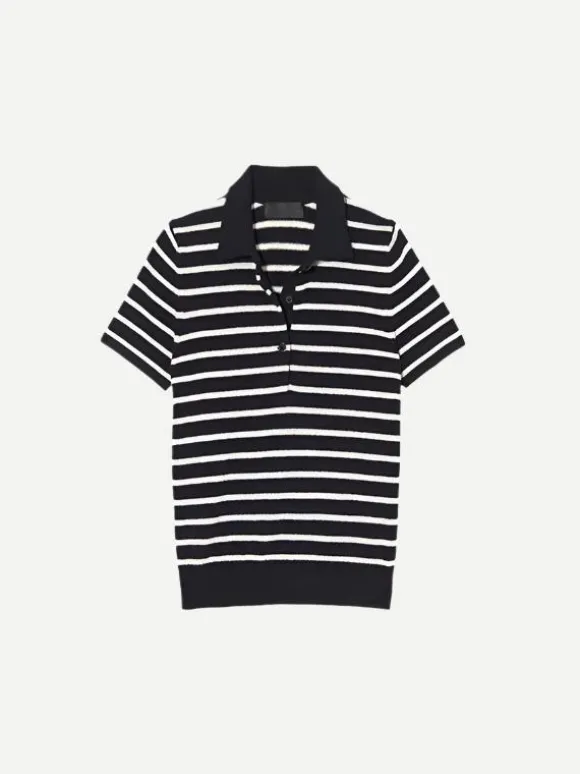 Leanna Polo in Dark Navy/Ivory Stripe