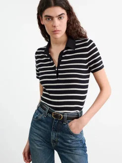 Leanna Polo in Dark Navy/Ivory Stripe