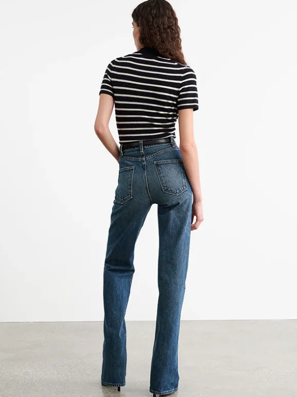 Leanna Polo in Dark Navy/Ivory Stripe