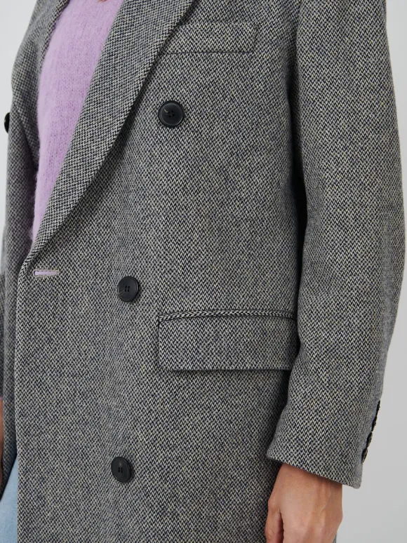 Lexana Coat in Black/Ecru
