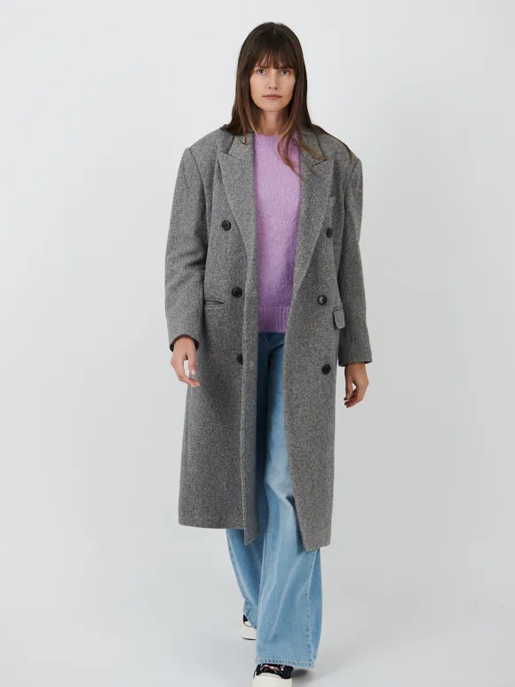 Lexana Coat in Black/Ecru