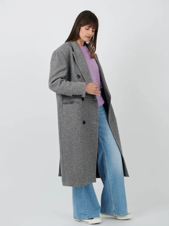 Lexana Coat in Black/Ecru