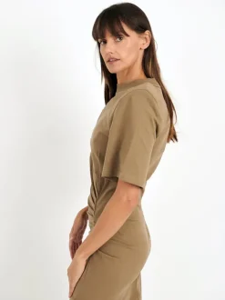 Lexia Dress in Light Khaki