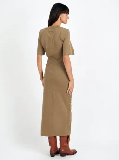 Lexia Dress in Light Khaki
