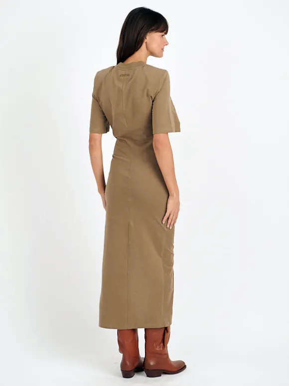 Lexia Dress in Light Khaki